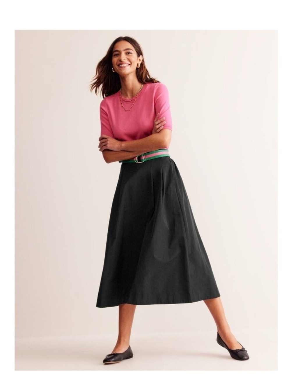 Boden taffeta midi skirt